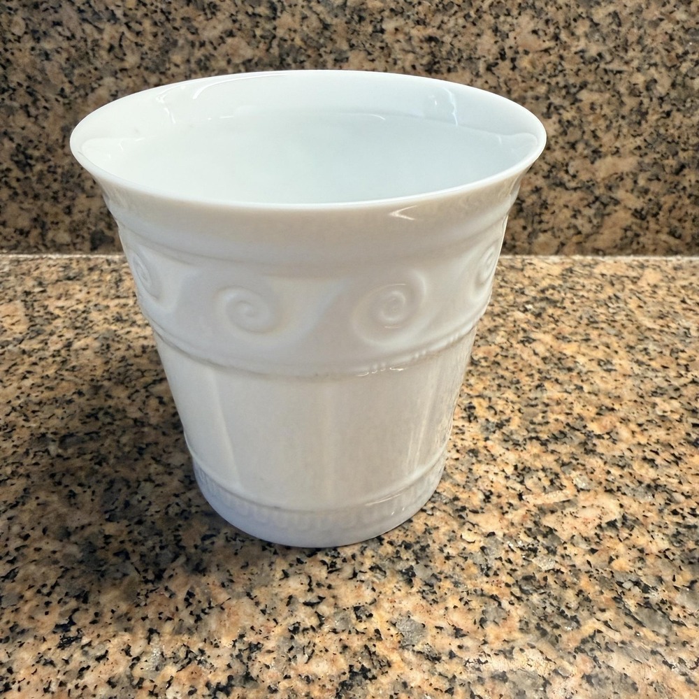 VTG BERNARDAUD Limoges France Louvre White Porcelain 10 Oz Tumbler Candle Votive